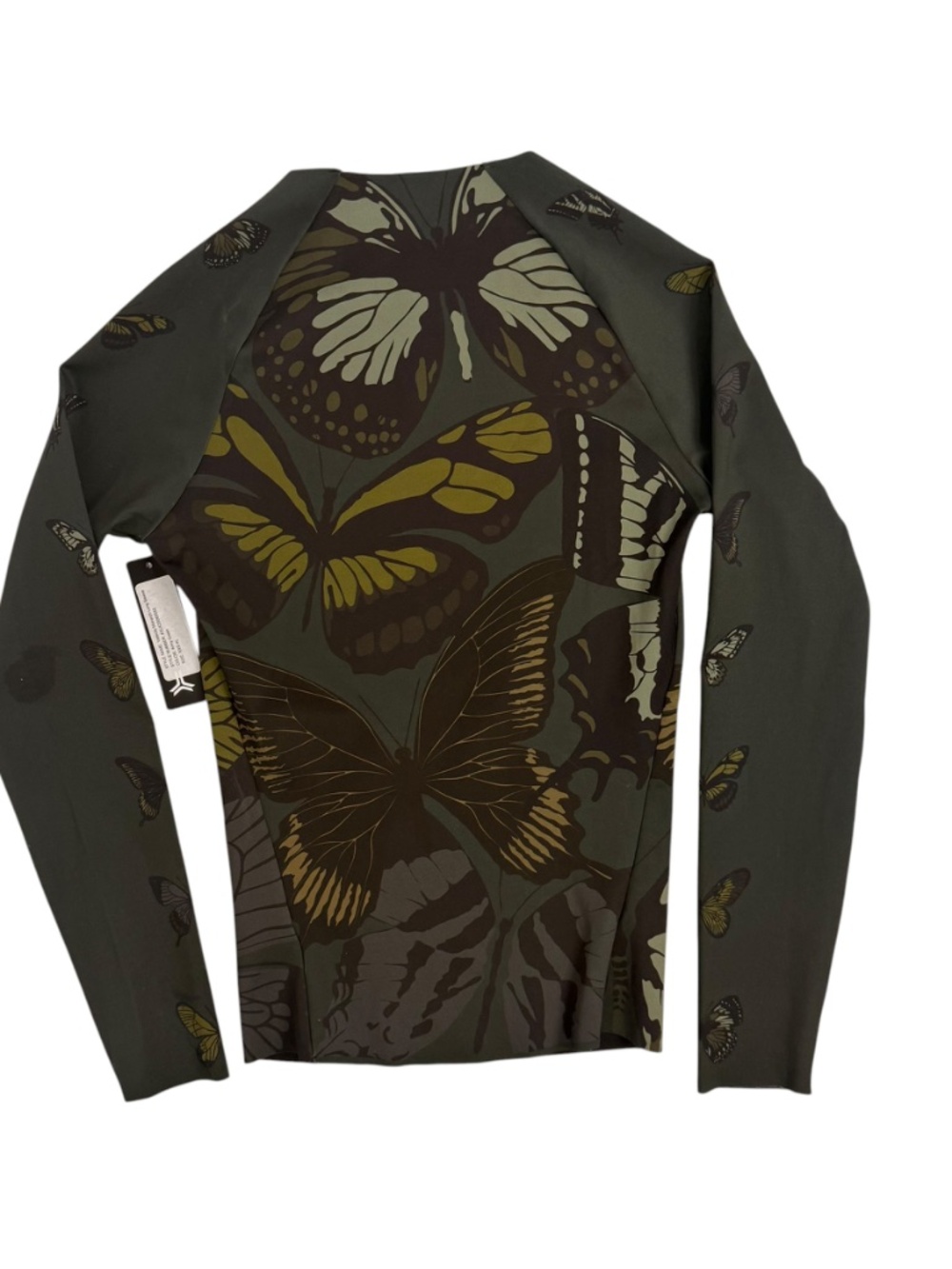 🦋 NWT Ultracor Velocity Monarch Long Sleeve - Army Green Butterfly Print - S - Picture 6 of 7